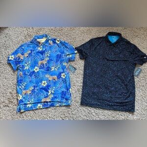 Birdie Bound Novelty Print Polo Golf Shirts (2)  Size: L